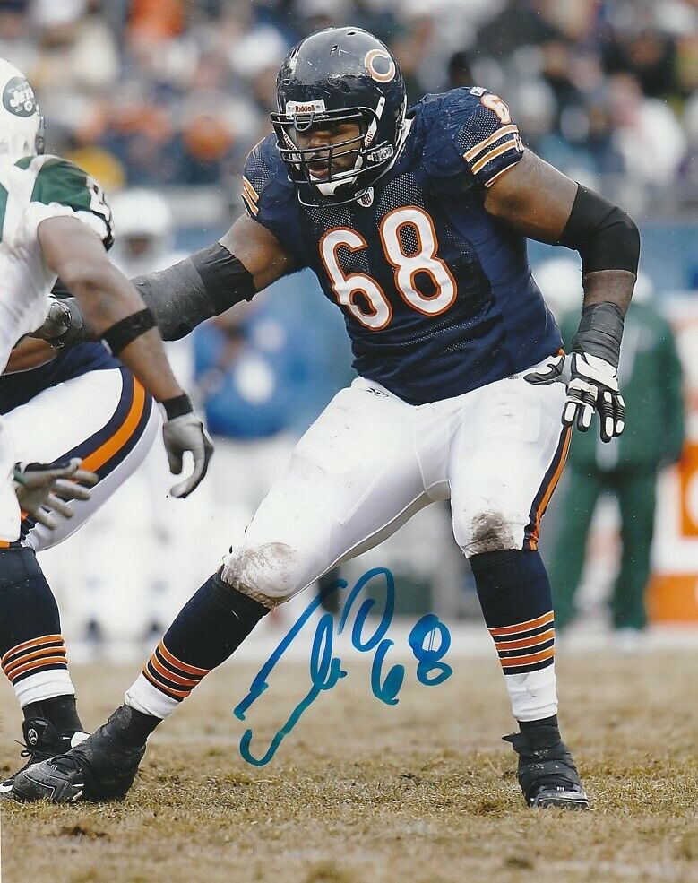 FRANK OMIYALE SIGNED CHICAGO BEARS FOOTBALL 8x10 Photo Poster painting! NFL AUTOGRAPH