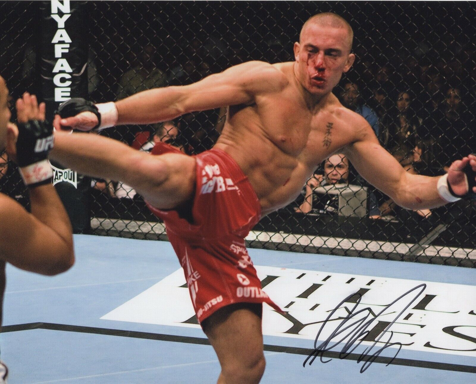 GEORGES ST PIERRE GSP SIGNED AUTOGRAPH 8X10 UFC MMA PROOF #2