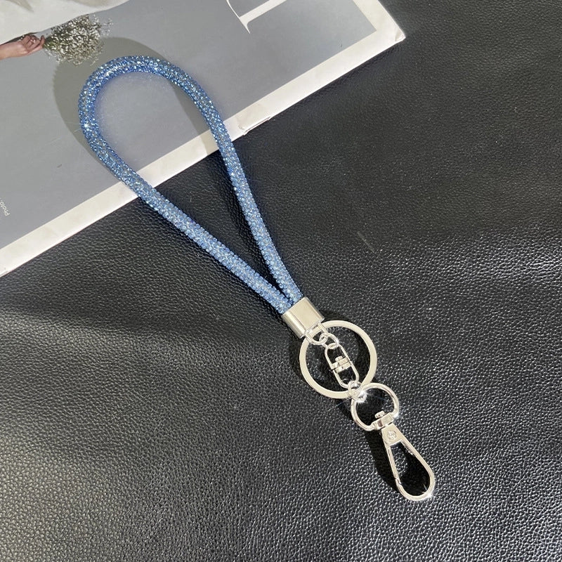 Minimalist Solid Color Rhinestone Inlay Rhinestones Bag Pendant Mobile Phone Chain