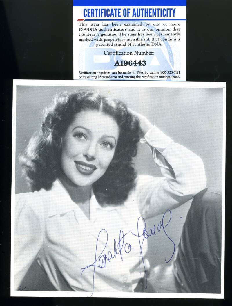 Loretta Young PSA DNA Coa Signed 5x5 Photo Poster painting Autograph