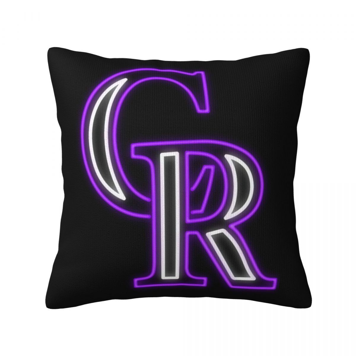 Colorado Rockies Neon Purple Decorative Square Throw Pillow Covers