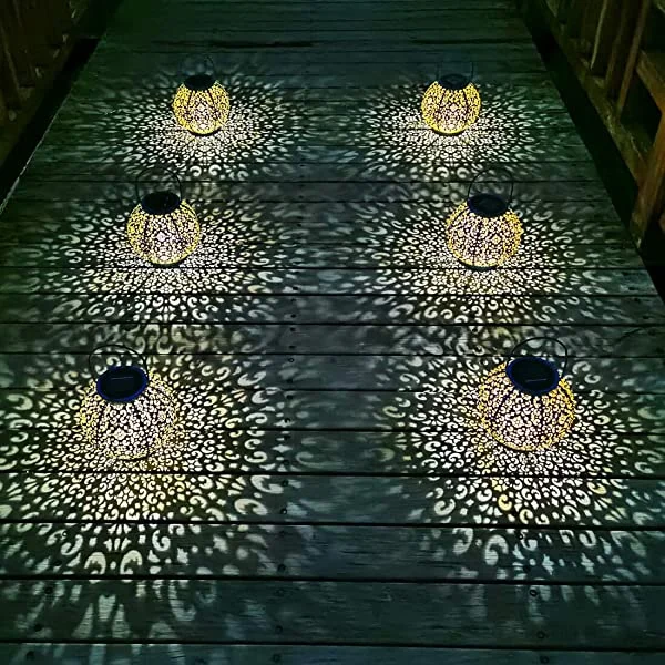 Solar Metal Large Lantern Outdoor Chandelier Decorative Garden