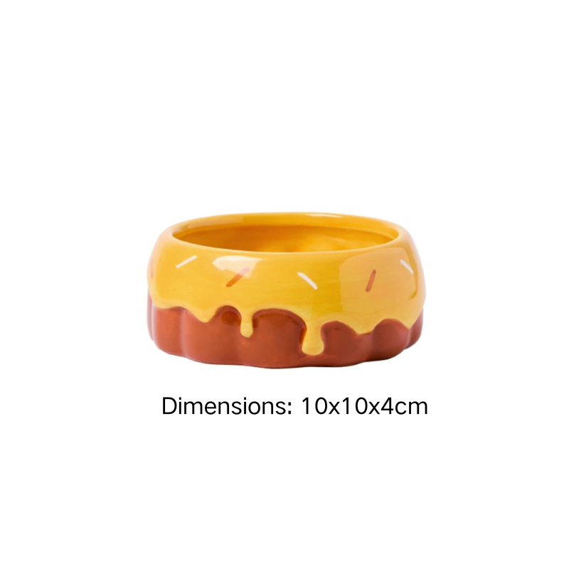 Yellow Small Animal Food Bowl For Exotic Pets