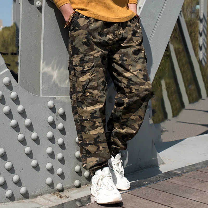 Casual Camouflage Multi-pocket Drawstring Cargo Pants