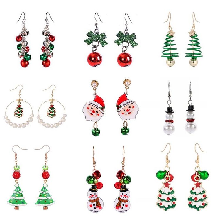 YOY-New Christmas Earrings Crystal Snowman Jewelry Christmas