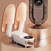 The shoe drying machine is foldable and retractable. The intelligent blue light dehumidification shoe drying device can deodorize, automatically shut down and time, with folding design and intelligent panel