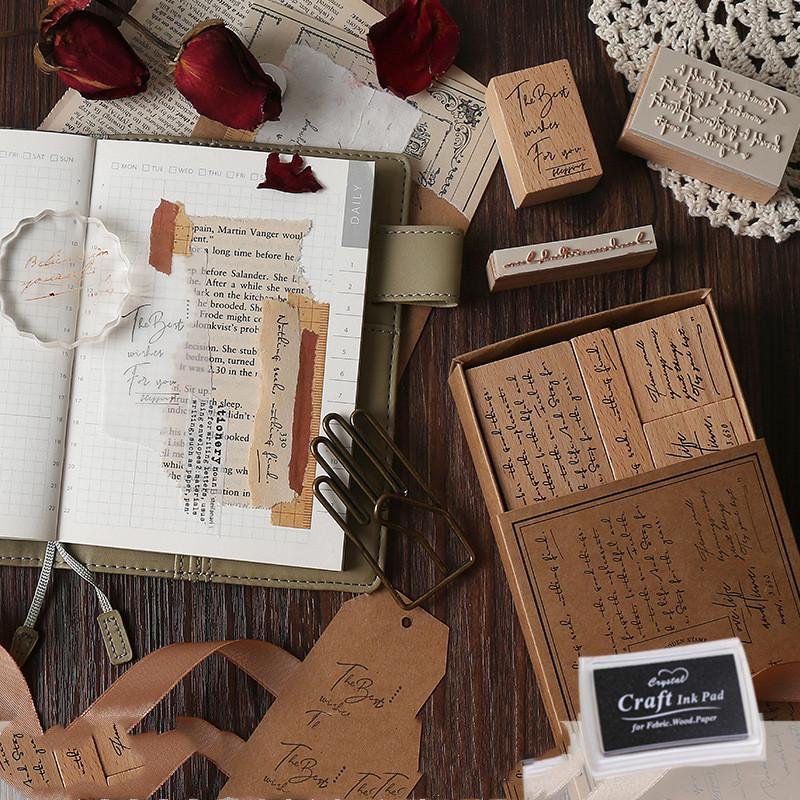 Wooden Text Stamps-Himinee.com