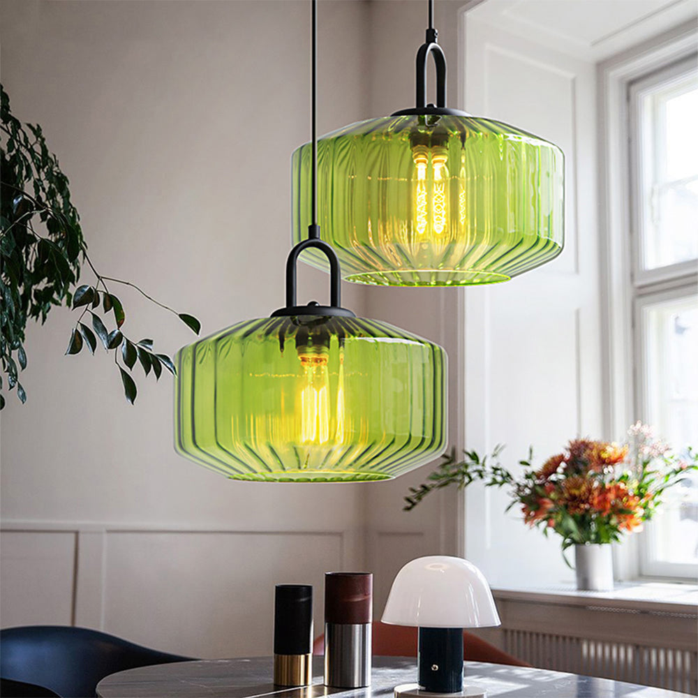 Farmhouse Glass Pendant Light For Dining Room