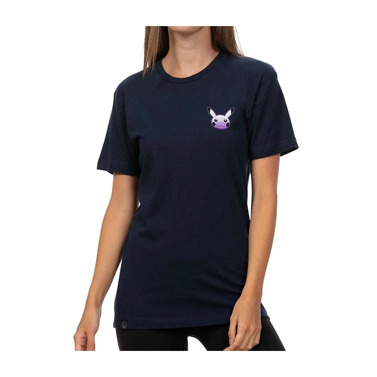 Startled Pikachu Navy Relaxed Fit Crew Neck T-Shirt - Adult