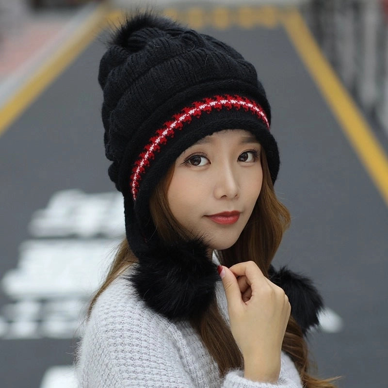 Women’s Sweet Minimalist Color Block Eaveless Wool Cap