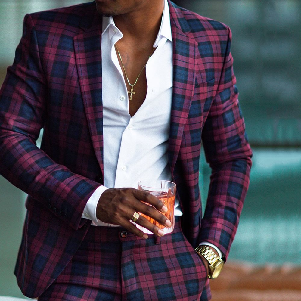 Lapel plaid casual Blazer