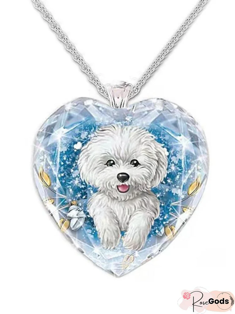 Crystal Animal Dog Necklace