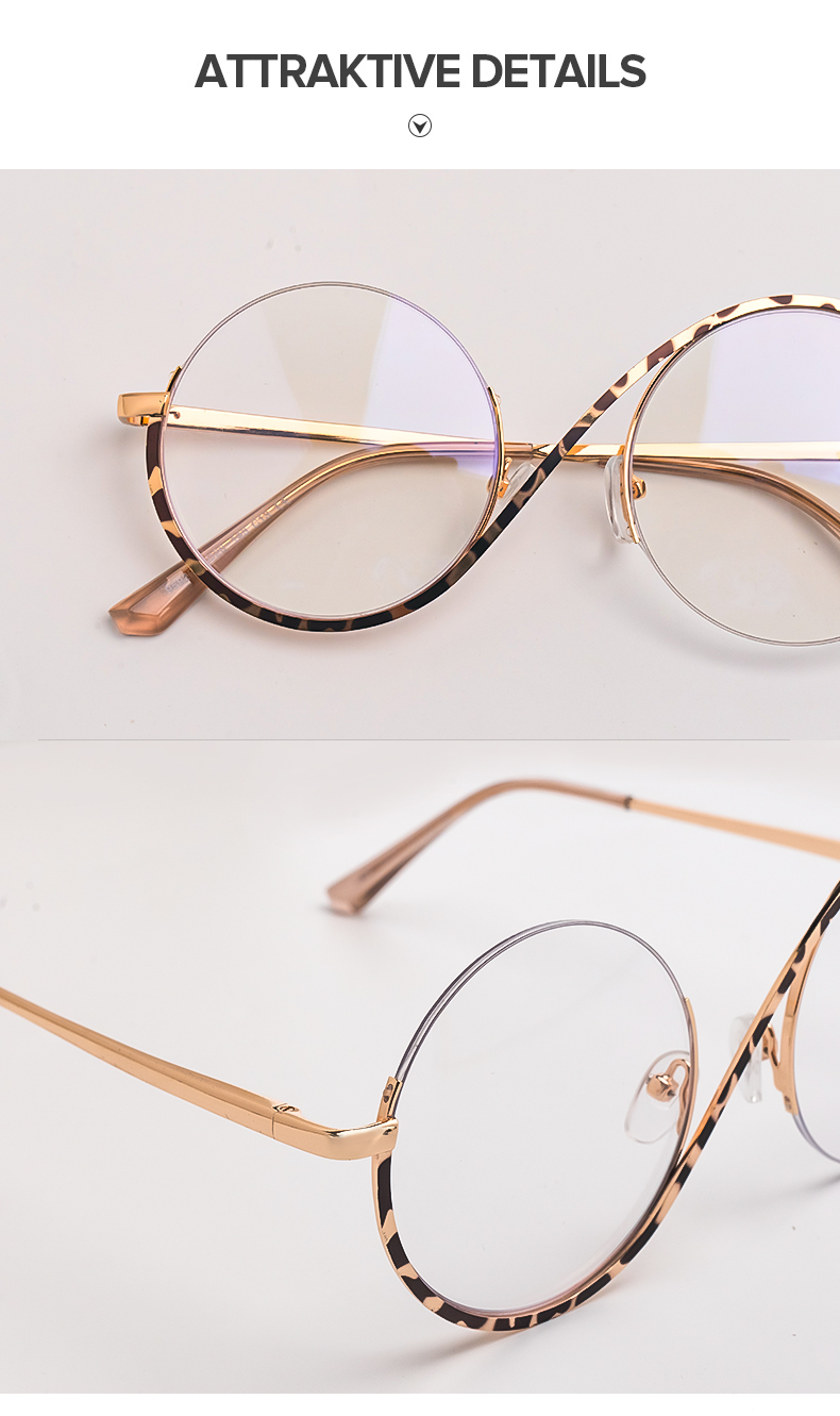 Alina Schwarz-Tortoise Rund Brille