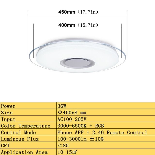 Modern LED ceiling Light RGB Remote control 36W 52W ceiling lamp APP Bluetooth Music living room lamps bedroom ceiling+lights