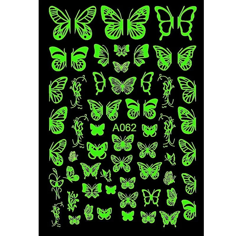 Holographic Butterfly Designs Sticker Nail Decal DIY Slider for Manicure Nail Art Watermark Manicure Decor-Nail Inspo