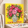 Framed Peony Vase -  DIY Button Art Painting Kit for Creativity DIY Pearl Dot Crafts for Gift Home Wall Decor 30*30CM