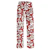 Women's Christmas Santa Claus Printed Casual Home Indoors Pants Trousers