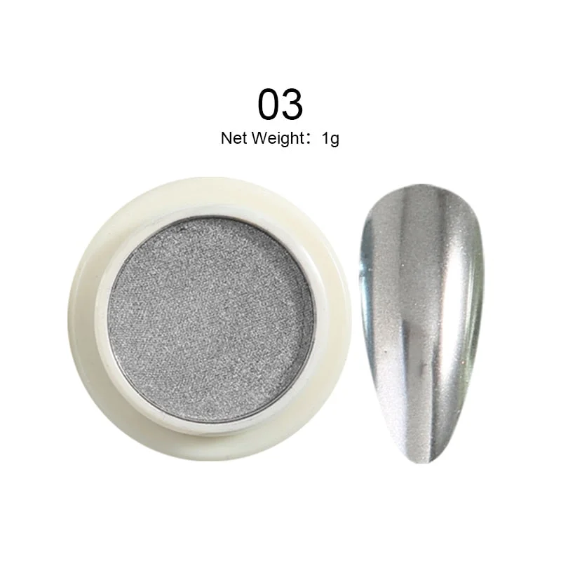 1 Box Solid Mirror Nail Glitters Powder Dust for Metal Nail Art Nail Powder Chrome Pigment DIY Nail Art Decorations