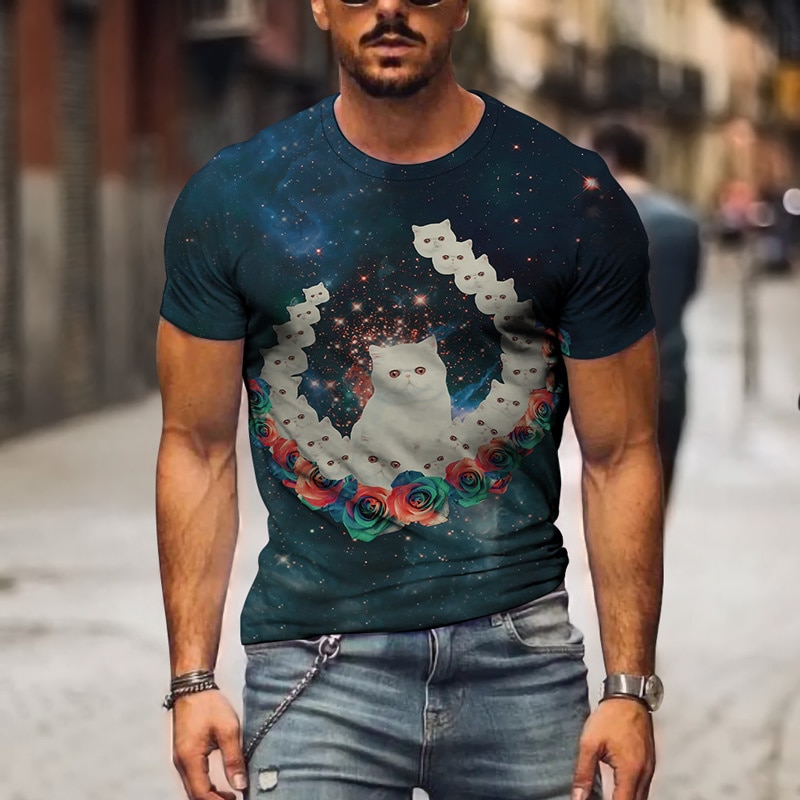 

Cat - 3D Printed Men T Shirt, Xxl, 501 Original
