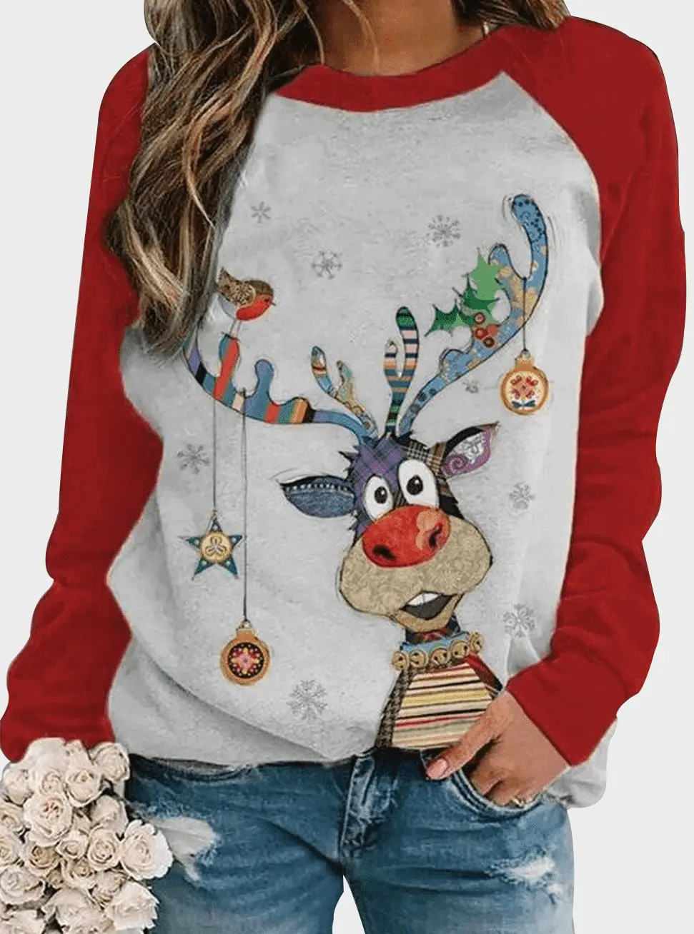  thdmladies Christmas Printed T-shirt thedmladies