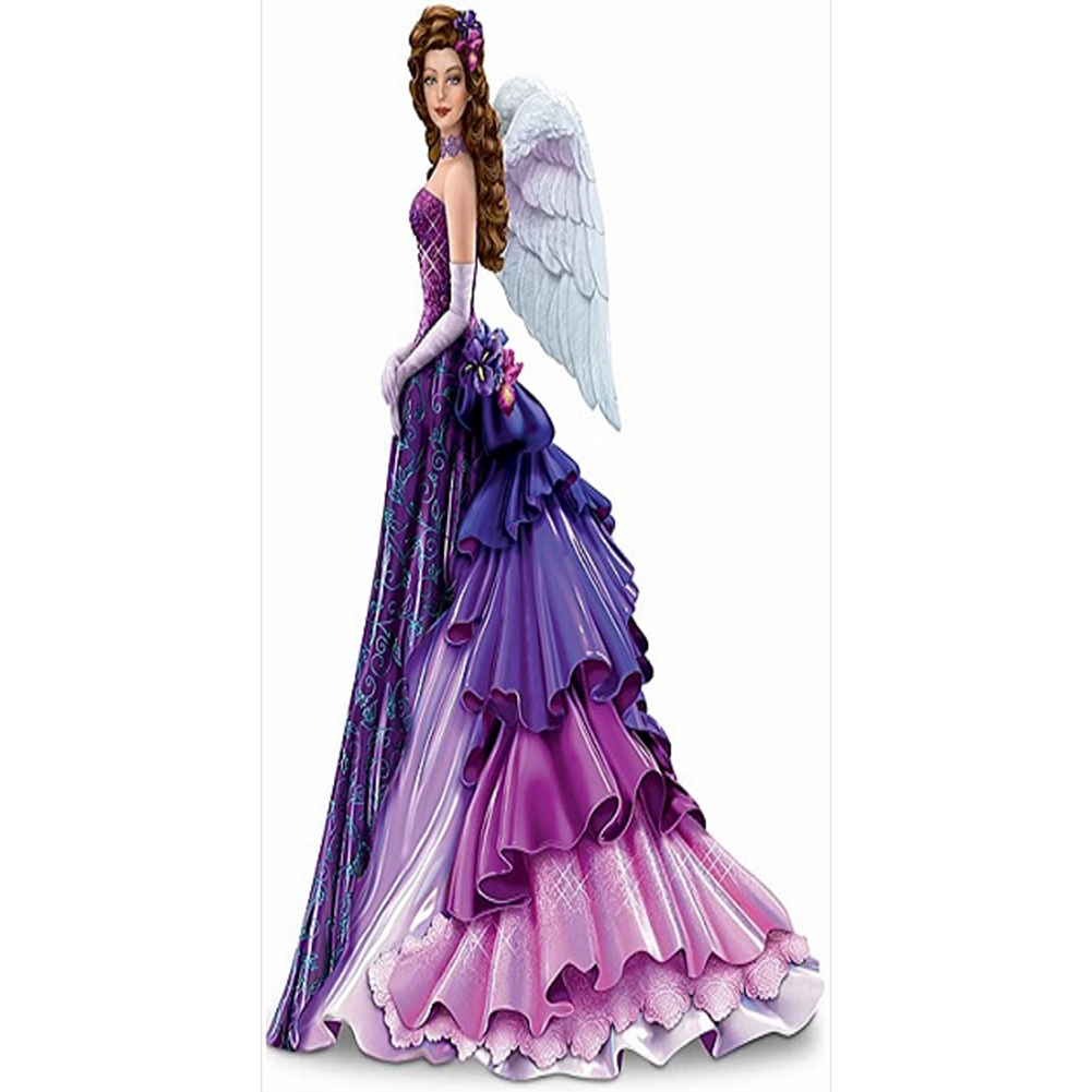 

30*60CM - Round Drill Diamond Painting - Dress Lady, 501 Original