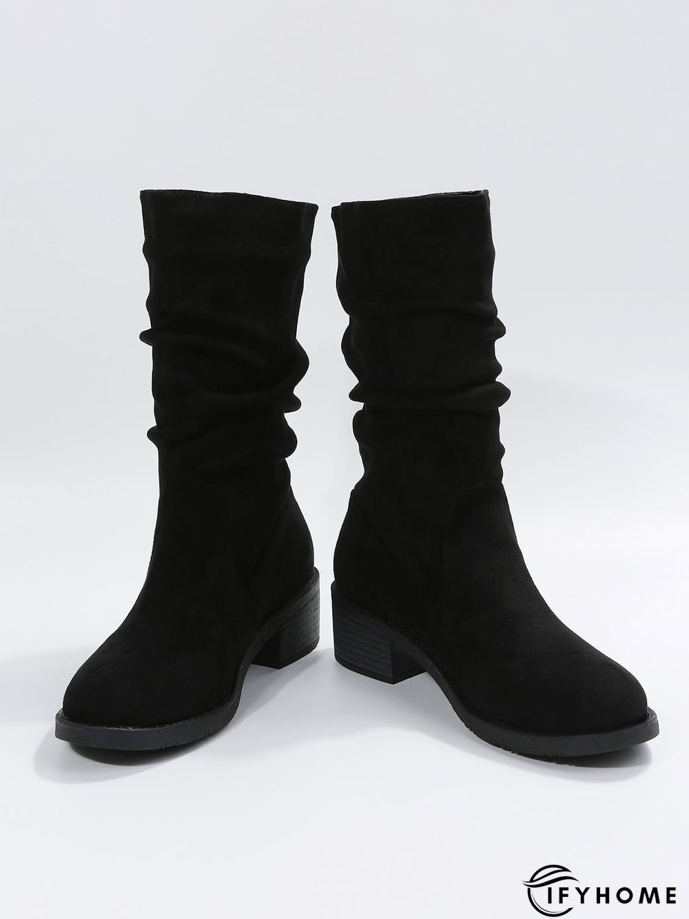 Faux Suede Slip On Slouchy Boots | IFYHOME