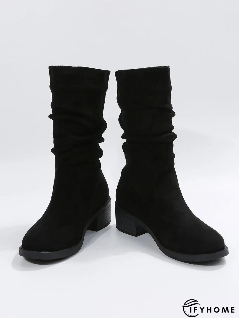 Faux Suede Slip On Slouchy Boots | IFYHOME