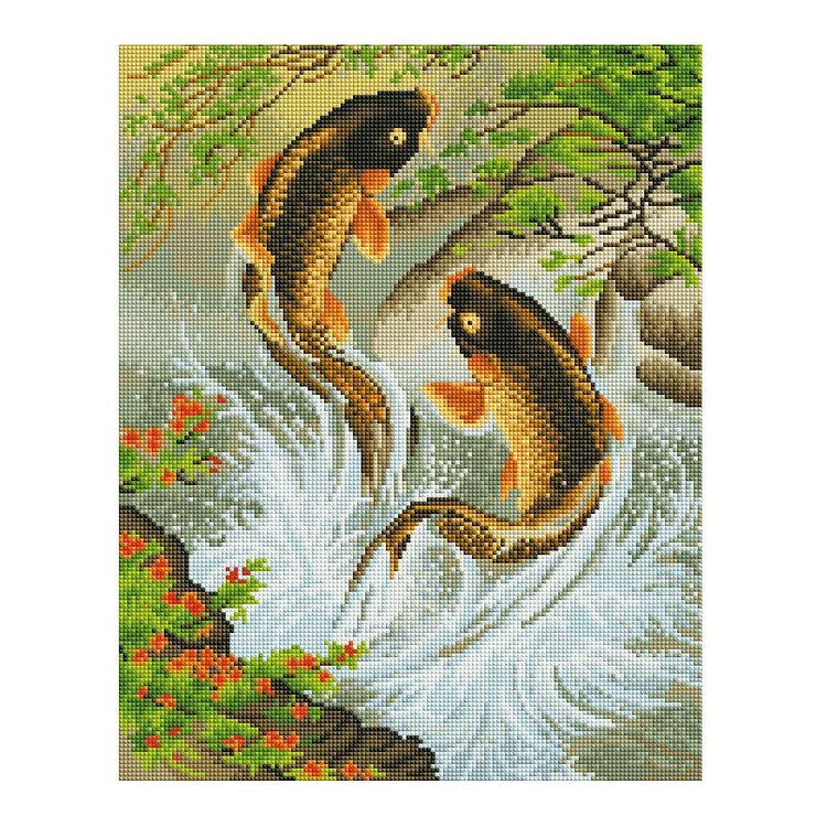 Fishs s Round Drill Diamond Painting 30X40CM(Canvas) gbfke