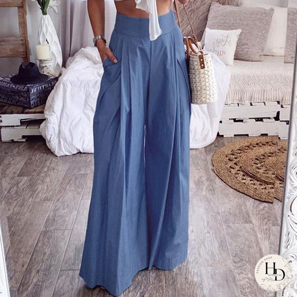 Vintage Pockets Plain Plus Size Casual Pants