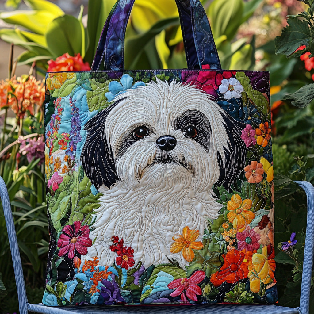 Shih Tzu Bliss Printed Quilted Tote Bag NCU0PT10197