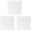 3PCS 5mm Fuse Beads Boards, Large Clear Pegboards Kits, Hexagon & Square & Round