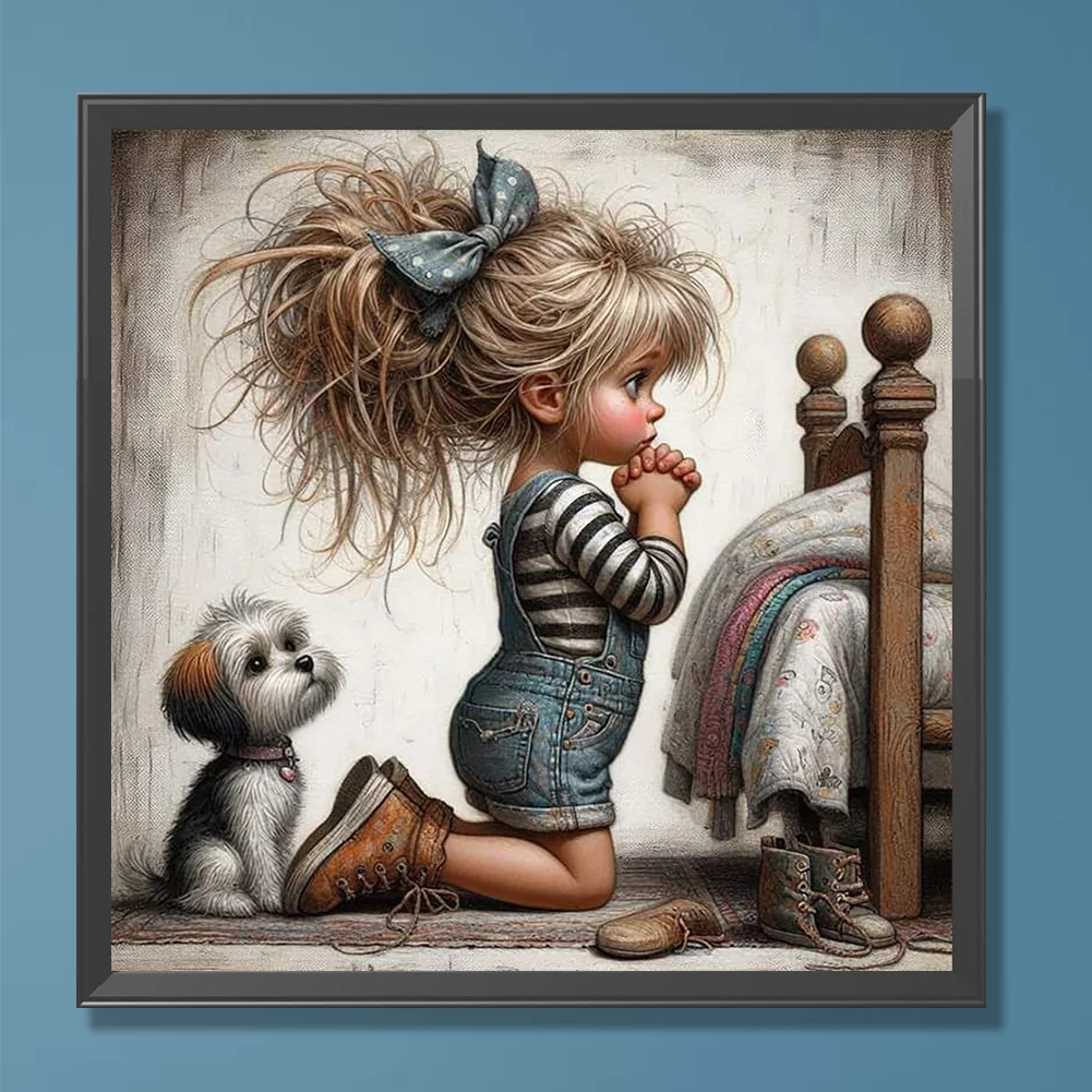 Diamond Painting - Full Round Drill - Grandma Girl(Canvas|30*30cm)