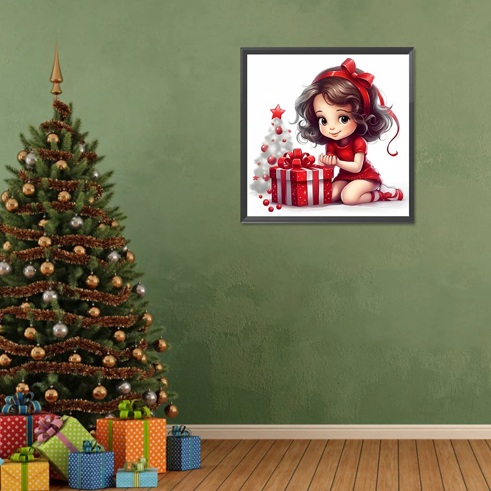 Full Round Diamond Painting 30*30cm - Gift Little Girl