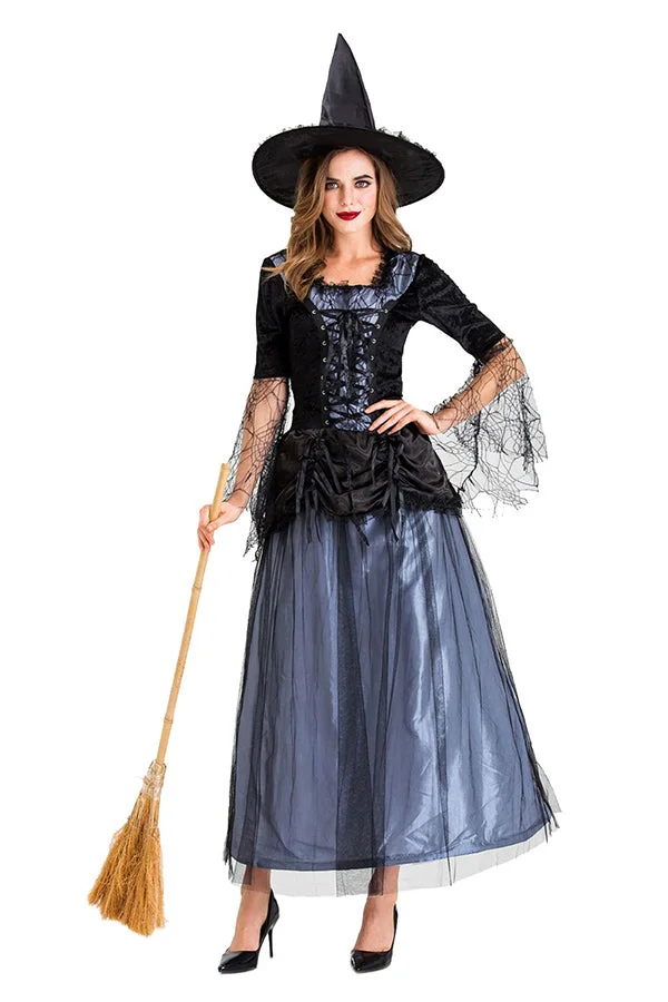 Womens Halloween Midnight Witch Costume-elleschic