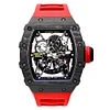 Richard Mille RM35-02 Black Carbon NTPT Automatic Skeleton dial Red Rubber Strap Super Clone