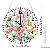 Rabbit 2D Flat DIY Acryl-Diamantmaler-Uhrenanh&auml;nger mit Uhrenfunktion 9,65x9,65 Zoll f&uuml;r W&auml;nde oder Fensterdekorationen im Haus