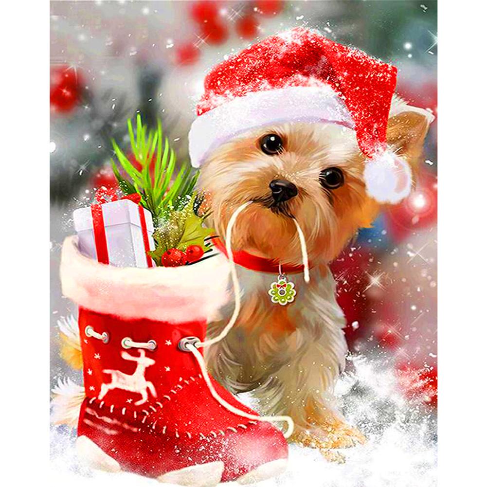 

40x50cm Square Drill Diamond Painting-Christmas Dog, 501 Original