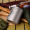 450ml Titanium Cup with Foldable Handles Lightweight Water Cup for Backpacking Camping Fishing