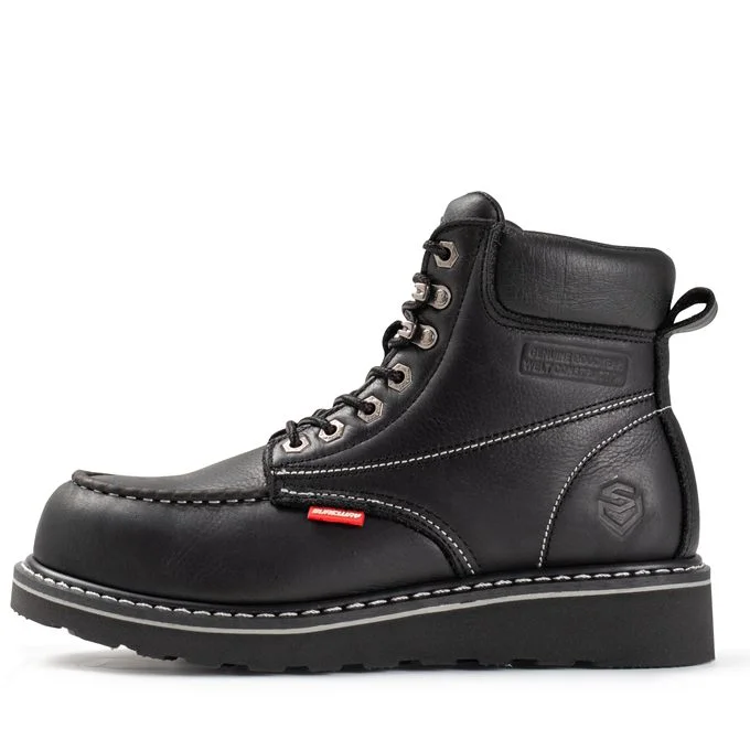 SUREWAY 6” Mens Heavy Duty Steel Toe Work Boots,Moc Toe Work Boots