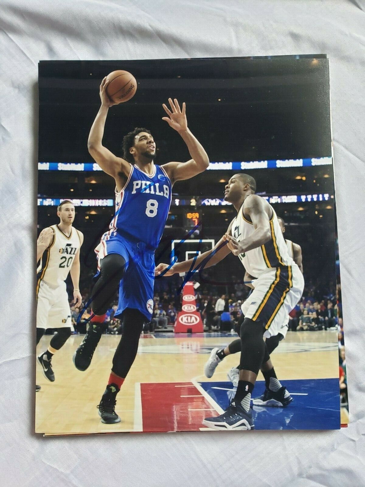 JAHLIL OKAFOR PHILADELPHIA 76ERS SIGNED AUTOGRAPHED 8x10 Photo Poster painting COA BASKETBALL