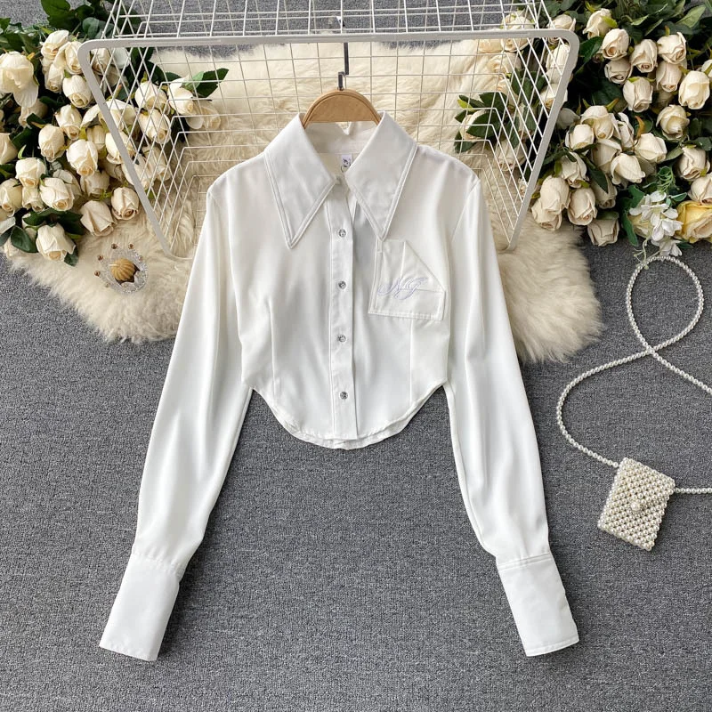 Ueong Net Color Women's Shirt Temperament Slim Short Style Versatile Web Celebrity Fried Street Clothes