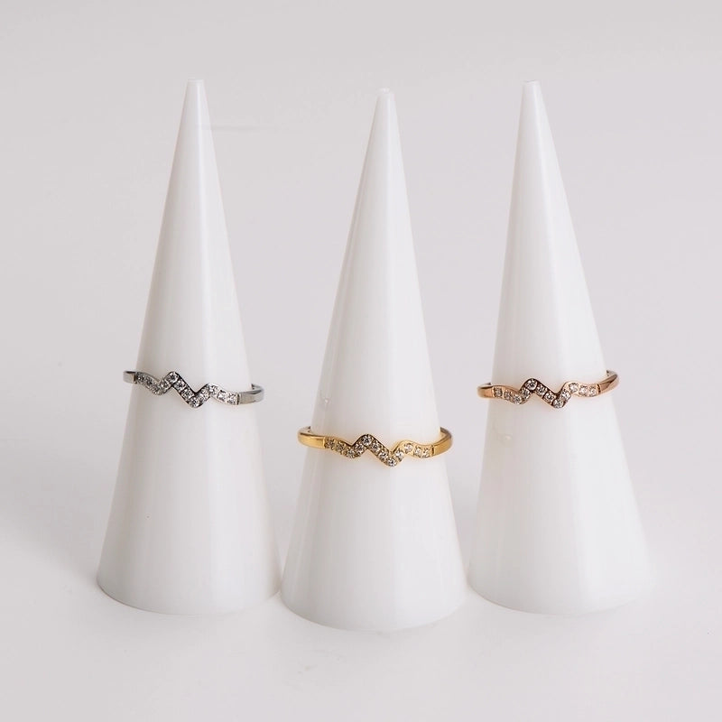 Casual Minimalist Classic Style Waves 304 Stainless Steel 18K Gold Plated Rose Gold Plated Rings