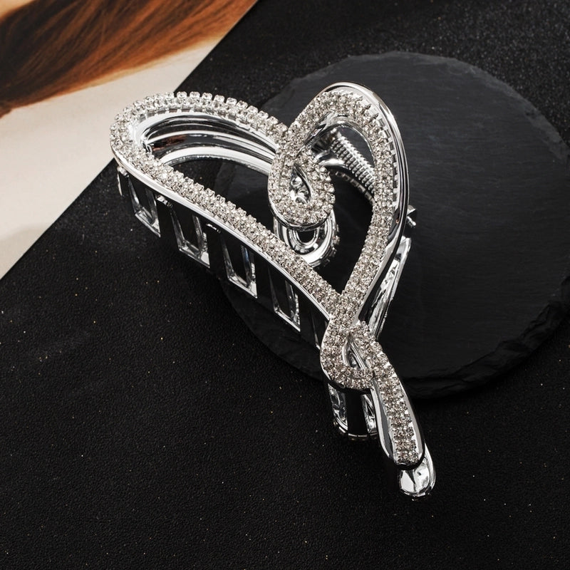 Women’s Elegant Luxurious Sweet Square Heart Shape Acetic Acid Sheets Inlay Rhinestones Hair Claws