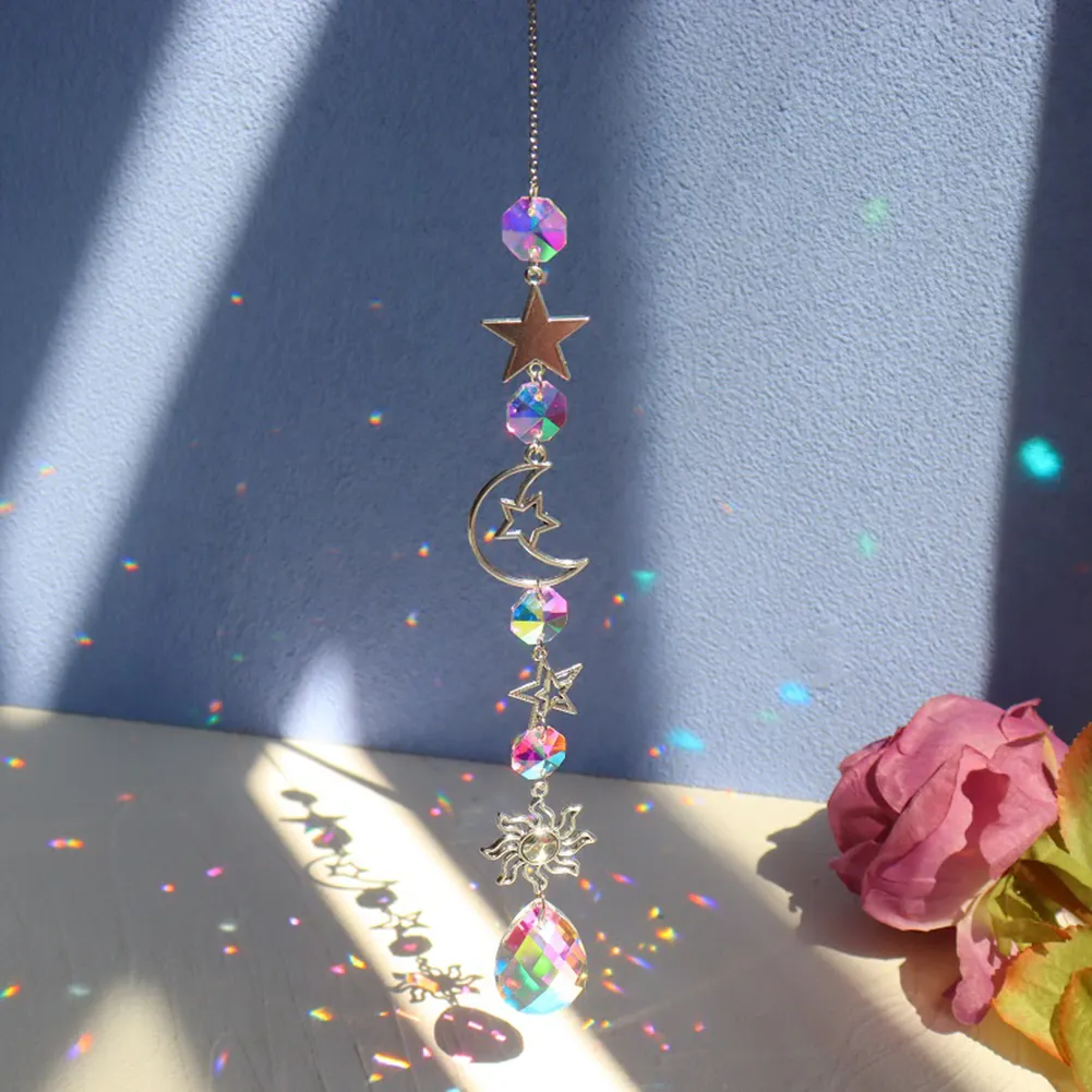Crystal Wind Chime Ornament Garden Window Hanging Light Catcher Pendant (5)