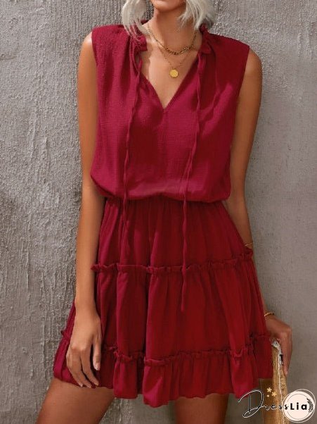 Sleeveless Ruffled High Waist Skirt