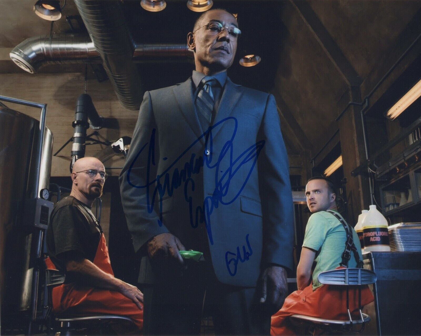 GIANCARLO ESPOSITO SIGNED AUTOGRAPH GUS FRING BREAKING BAD 8X10 Photo Poster painting PROOF #2