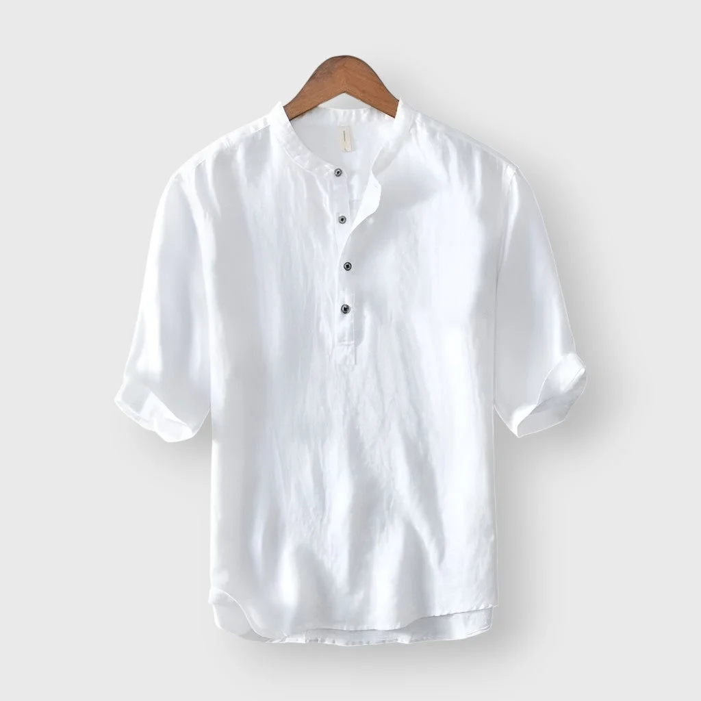 Men’s Cotton Linen Short Sleeve Shirt