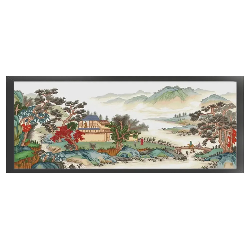 11CT Full Stamped Cross Stitch - Landscape(Canvas|195*83CM)