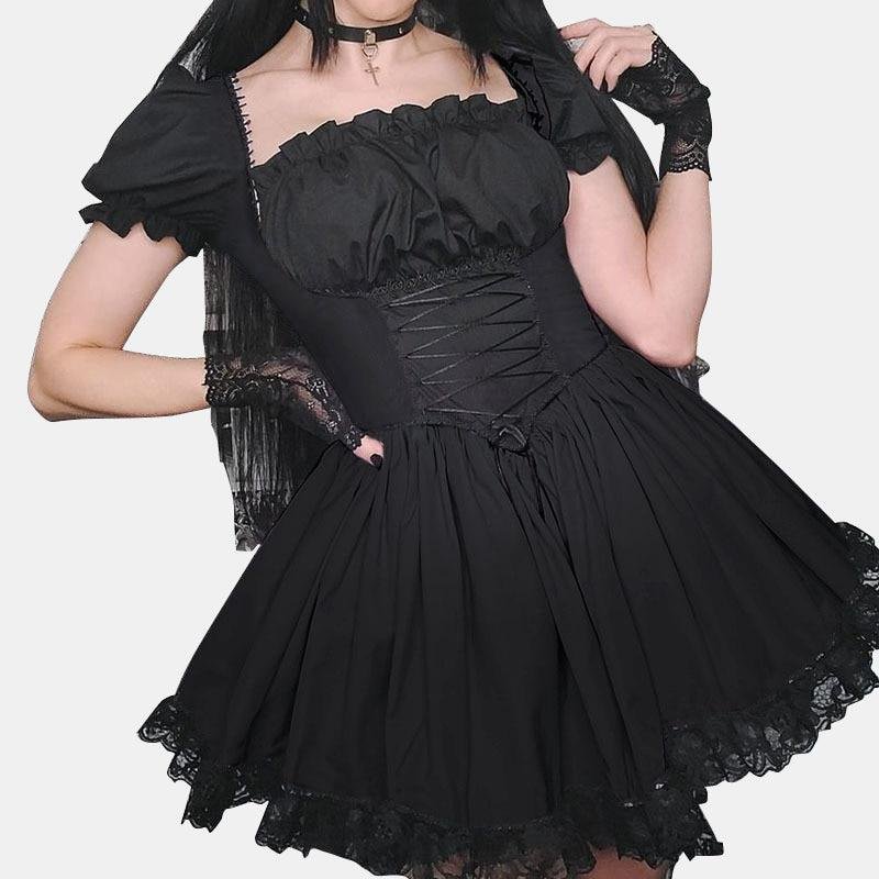 Vintage Corset Waist Lace Dress
