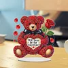 DIY Rose Bear Acrylic Special Shape Diamond Painting Desktop Ornaments